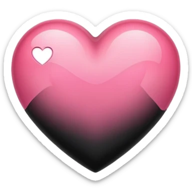 corazon rosa y negro con degradado sticker