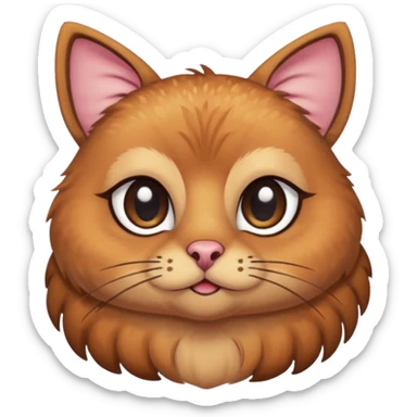 A shy but handsome turkey cat with one large eyebrow connected in the middle. He is batting his long eyelashes and blushing sticker