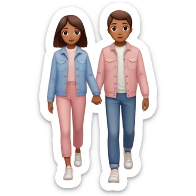 3D emoji-style of two roads merging into one 💞, with cherry blossoms 🌸, floating hearts 💕, soft sunset sky 🌅, and a couple walking hand-in-hand 👩‍❤️‍👨. Romantic and aesthetic vibe sticker