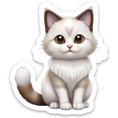 cinematic-[showshoe cat]-realistic-full-body-sitting-emoji,-tail-curled-playfully-around-its-paws,-head-tilted-dramatically,-fluffy-[snowshoe cat]-fur,-simplified-yet-realistic-focused-features,-highly-detailed,-glowing-with-an-almost-sarcastic-glow sticker