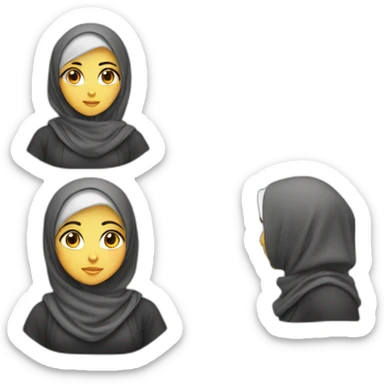 hijab girl waring glass\ sticker
