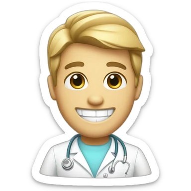 a smiling dentist sticker