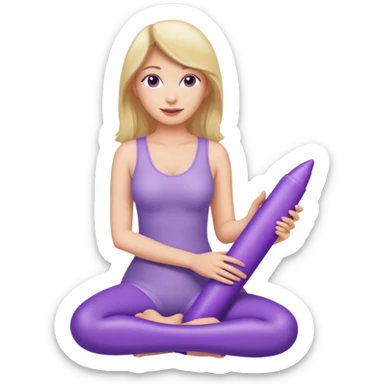 Woman sitting on dildo sticker