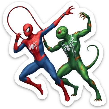 Spider-Man fighting the chameleon sticker