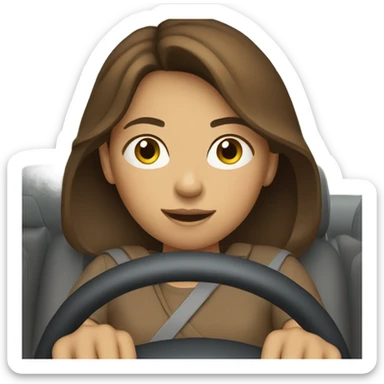 Girl with brown hair driving through Hollywood sticker