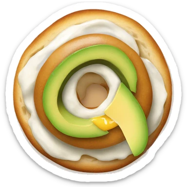 Bagel with avocado and egg on top sticker