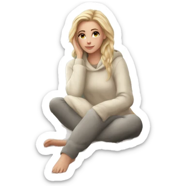 Cozy fall morning white girl sticker