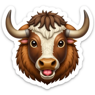 Longhorn Bull eating buckeye nut sticker