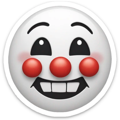 Smiley face with clown face underneath  sticker