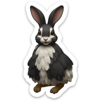 Lapine arlequin moitié du visage gauche noir sticker