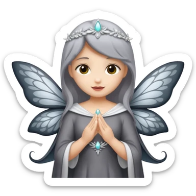 Gata gris oscura con blanco con dizfraz de hada sticker