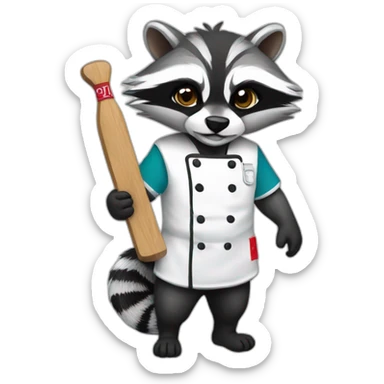 racoon cheff with River Plate T-shirt sticker