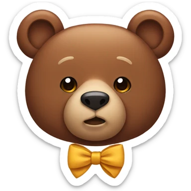 Bear with bow on his ears  sticker