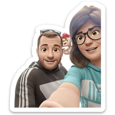happy couple selfie moment sticker