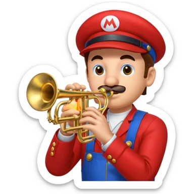 mario trumpet sticker