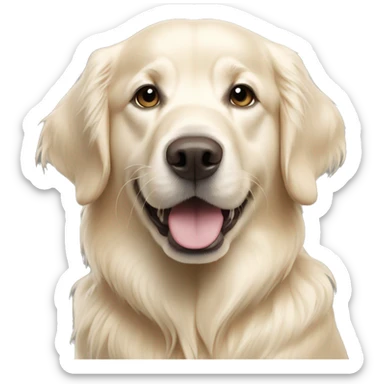 Creme White golden Retriever  sticker