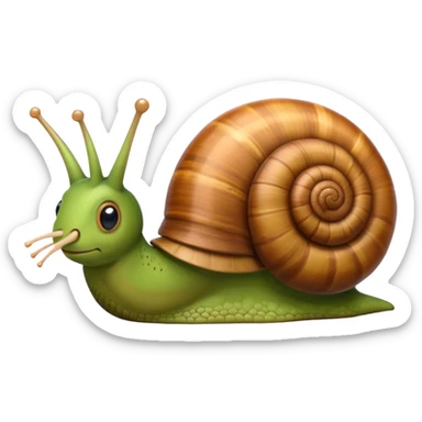 snail is going to sleep cute adorable sticker