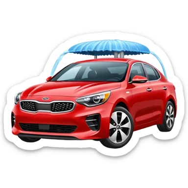 red kia car n wash shop sticker