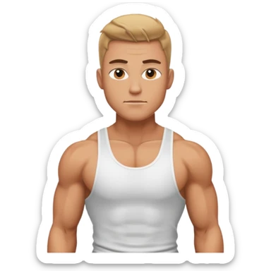 the classic bold jock with muscles wearing top sticker