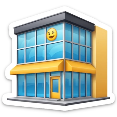 boutique building emoji style sticker