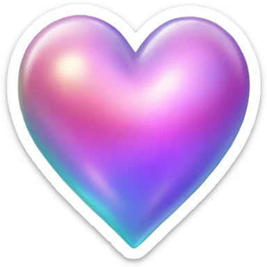 Iridescent heart sticker