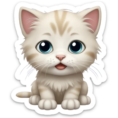 A kitten that is crying tears  sticker