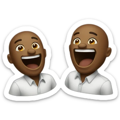 Two guys laughing sticker