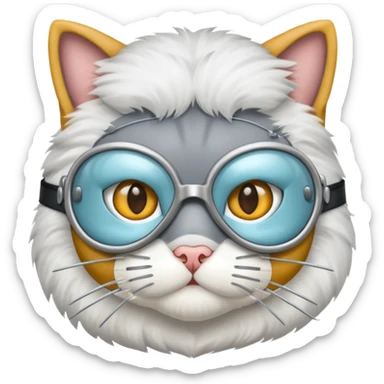 gray doctor cat, surgeon mask sticker