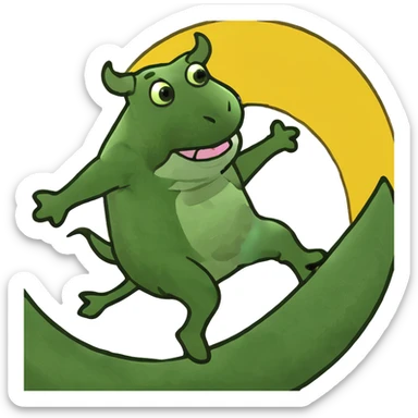 cow jumping over the moon sticker