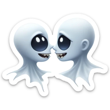 Ghost kissing Mae vampire sticker