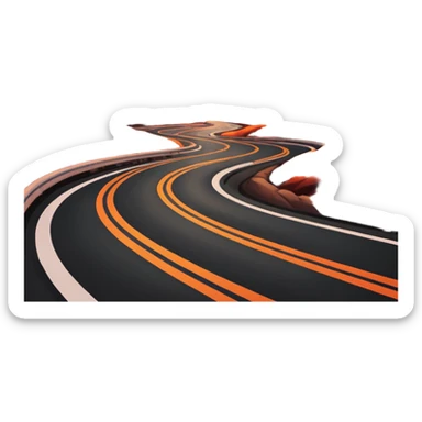 road with sunset sticker