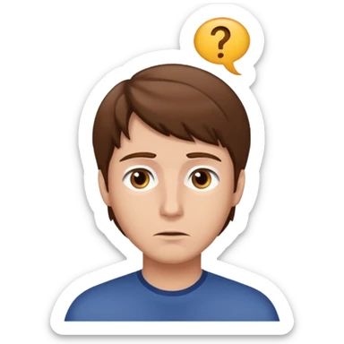 Mach mir einen trader an der börse mit braunen haaren mit einem fragenden blick sticker