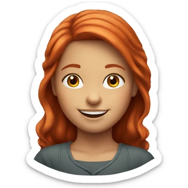 smiling red haired girl portrait sticker