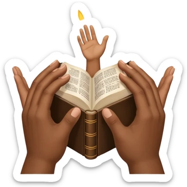 bible with different skin coloured hands on it shoing anti racism sticker