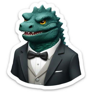 Godzilla dressed as a groom sticker