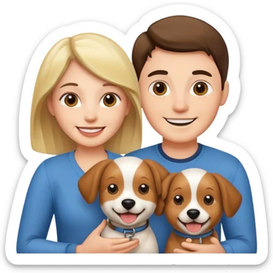 couple and their pet dog sticker