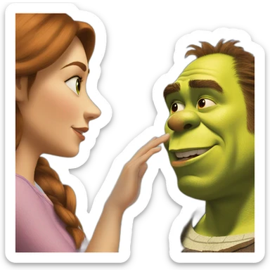 shrek talking to fiona sticker
