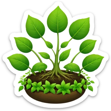 a regenerative visual with plants and cycle of growth and circles sticker