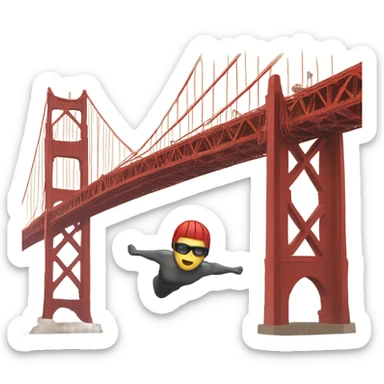 Swimming in San Francisco ocean by Golden Gate Bridge sticker