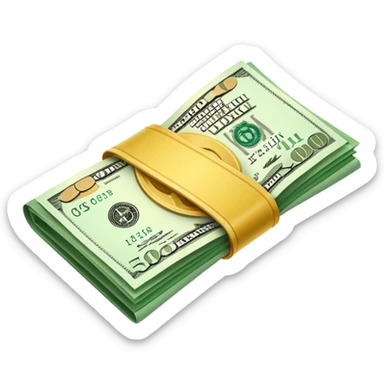 single cash bill sticker