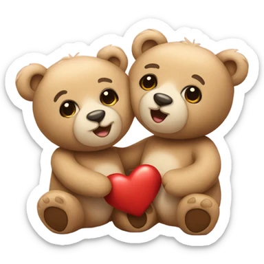 two teddy bears in love sticker