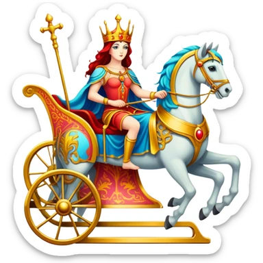 Tarot Card with a chariot on it  sticker