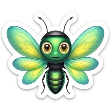 cute firefly with big eyes sticker