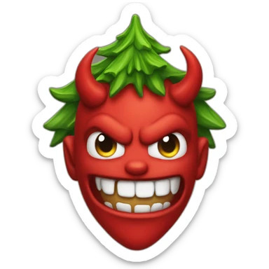 Hot face devil Christmas tree sticker