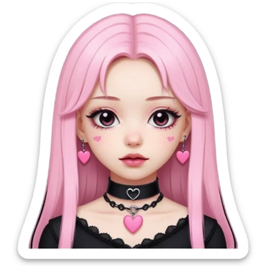 BLACKPINK-inspired gothic clothes ,  hearts, black and pink, cute,  sticker
