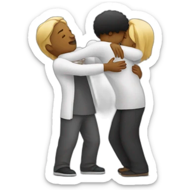 Hugs white men black women sticker