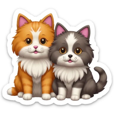 cat dog sticker