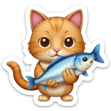 cat had stolen fish sticker