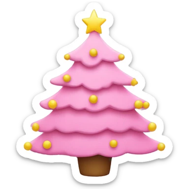 Pink Christmas tree sticker