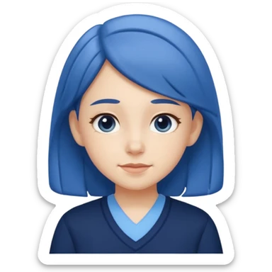 cute school girl jewish blue shirt navy jumper with light blue by the v neck on the jumper sticker